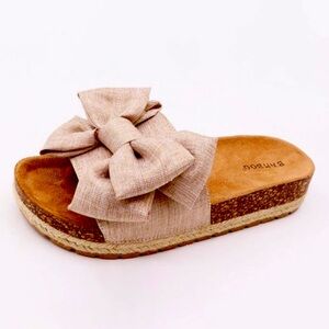 Platform Bow espadrille slide sandals bnwb